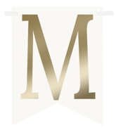 Flagietka, Litera M, Złota, 1 szt.