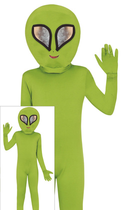 Kostium Strój Zielony KOSMITA Obcy Ufo Alien 5-6 l