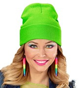 Czapka Zielona Neonowa Beanie Lata 80 Disco Neon