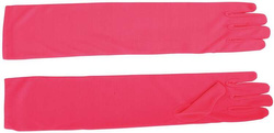 Rękawiczki Długie Różowe Fuksja Lata 20, 42cm