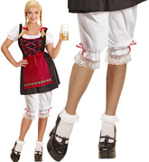 PANTALONY Białe Damskie Spodenki Bawarskie, M