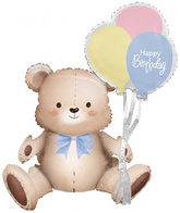 Balon Foliowy MIŚ Z BALONIKAMI Urodziny 41x76x31cm