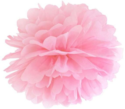 Pompon bibułowy, j. różowy, 35cm 1 szt. 