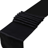 Satyna Gładka Bieżnik Dekoracja CZARNY 0,16 x 9m