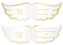 Zaproszenia na Chrzest Chrzciny Skrzydła 10szt.