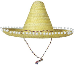 Słomkowy Żółty Kapelusz Meksykański Sombrero