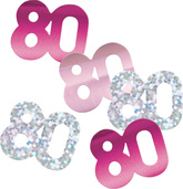 Konfetti Dekoracyjne 80 URODZINY Różowe 14g