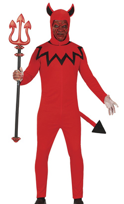 Widły Trójząb Diabła Czerwony Halloween 100cm
