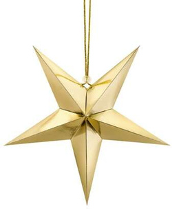 Gwiazda papierowa, 30cm, złoty, 1 szt.