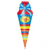 Balon foliowy Rożek Niebieski 35 x 111 cm 1 szt.