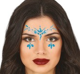 Naklejki Biżuteria Kryształki Niebieskie na Twarz