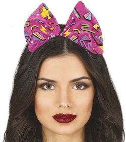 Opaska z Kokardą Kolorowa KOKARDA Disco Lata 80