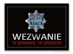 Zaproszenie na 18 urodziny, 1 szt.