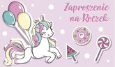 ZAPROSZENIA na ROCZEK 1 Urodziny JEDNOROŻEC 10szt.