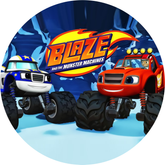 Opłatek tortowy 14 cm, Blaze i Megamaszyny 1 szt.