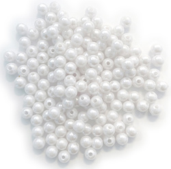 PEREŁKI Perły Dekoracyjne Białe 8mm 40g