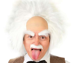 Peruka Einstein Szalony Naukowiec Białe Włosy