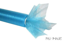 Organza dekoracyjna 48 cm, 1 szt, turkusowa
