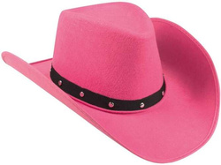 Kapelusz Kowbojski RÓŻOWY Kowbojki Rodeo Cowgirl