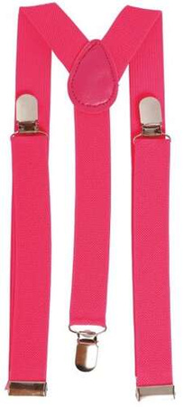 Neonowe Różowe Szelki Disco Lata 80 Strój Party