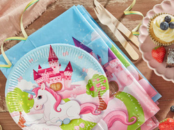 Talerzyki Jednorożec Unicorn Urodziny 20cm 8szt.