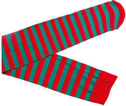 Pończochy Zakolanówki Zielone Czerwone Paski