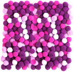 Pompony poliestrowe mix fioletowy, 120 szt.