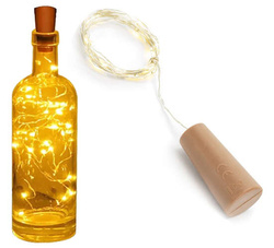 Lampki LED z korkiem do butelki,ciepły biały 197cm