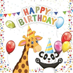 Serwetki Zwierzaki Happy Birthday, 33x33 20szt 1op