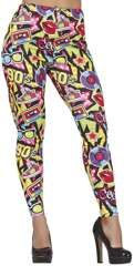 Spodnie LEGINSY Kolorowe Muzyczne Disco Lata 90, M