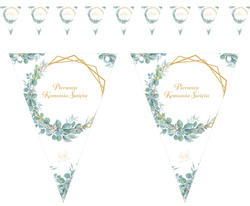 Baner Girlanda Flagietki Komunijny KOŁO Eukaliptus