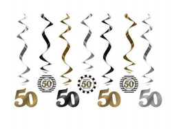 Świderki 50 urodziny, 60 cm, 7 szt., 1 op.
