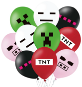 Balony Lateksowe Mix Piksele Pixele 12 cali 10szt.