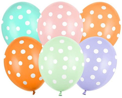 Balony Kropki grochy, mix, 5 szt.