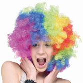 Peruka KLAUNA Kolorowa Tęczowa AFRO Loczki Disco