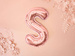 Balon foliowy Litera "S", 35cm, różowe złoto 1szt.