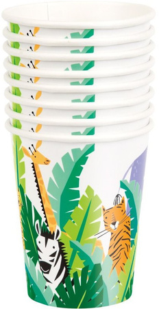 Kubeczki Papierowe DŻUNGLA Safari Zoo 266ml 8szt.