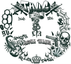 Tatuaż Zmywalny na Twarz THUG LIFE Gangster