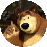 Opłatek tortowy 14 cm, Masza i Niedźwiedź 1 szt.