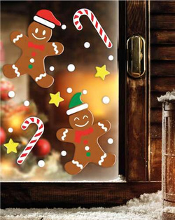 Dekoracja Ozdoba Żelowa na Okno CIASTKA PIERNIKOWE