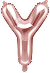 Balon foliowy Litera "Y", 35cm, różowe złoto