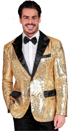 Złota MARYNARKA z Kołnierzem Błyszcząca, XL