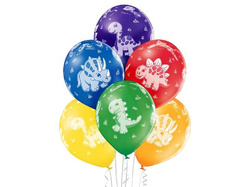 Balony lateksowe 12 cali, zabawne dino, 6 szt.