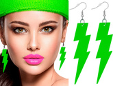 Kolczyki NEONOWE BŁYSKAWICE Pioruny ZIELONE Disco