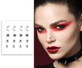 Naklejki Biżuteria SREBRNE Udawane Kolczyki