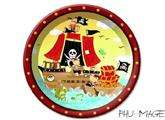 Talerzyki papierowe "STATEK PIRACKI" 23 cm, 6 szt.
