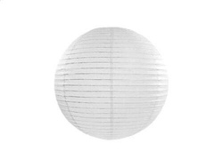 Lampion papierowy okrągły, 20 cm, biały, 1 szt.