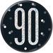 Przypinka Broszka Metalowa 90 Urodziny Czarna