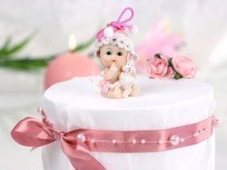Figurka dziewczynka z króliczkiem, 6 cm, 1szt