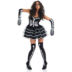 Strój dla dorosłych "Pani Szkielet" M 1szt.